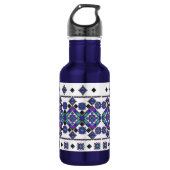 Blaue Stickerei Edelstahlflasche (Vorderseite)