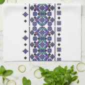 Blaue Stickerei Geschirrtuch (Gefaltet)