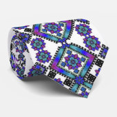 Blaue Stickerei Krawatte (Gerollt)