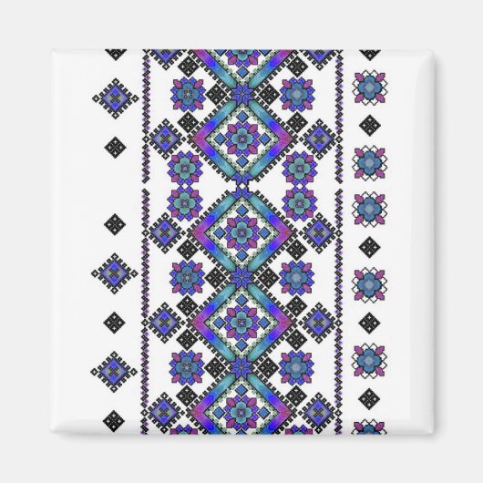 Blaue Stickerei Magnet (Vorne)