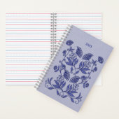 Blaue Stickerei Notizblock (Innen)