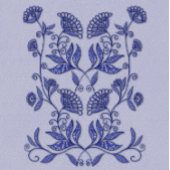 Blaue Stickerei Notizblock