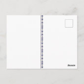 Blaue Stickerei Postkarte (Rückseite)