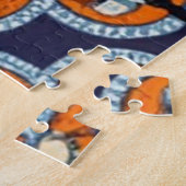 Blaue Stickerei Puzzle (Seite)