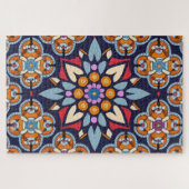 Blaue Stickerei Puzzle (Horizontal)