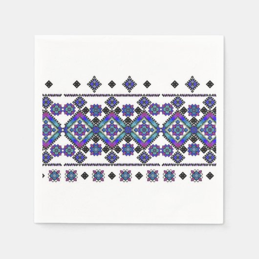 Blaue Stickerei Serviette (Vorderseite)