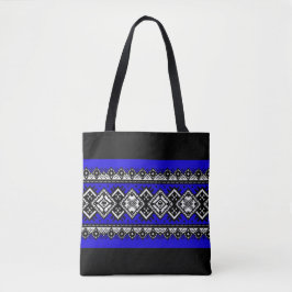 Blaue Stickerei Tasche