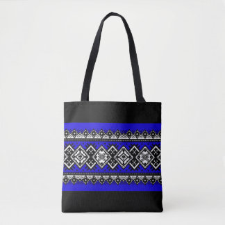 Blaue Stickerei Tasche
