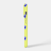 Blaue Stiefmütterchen auf Gelb - Handyhülle iPhone Hülle (Linke Seite)
