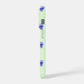 Blaue Stiefmütterchen auf Minze - Handyhülle iPhone Hülle (Linke Seite)