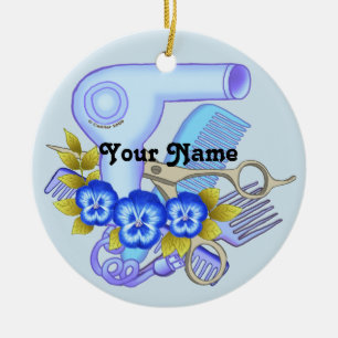 Blaue Stiefmütterchen-Beautician Keramik Ornament