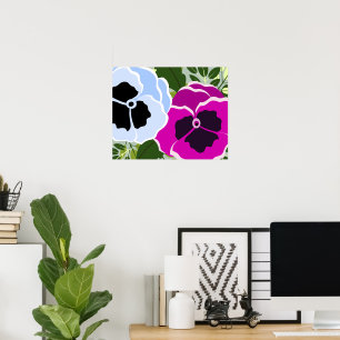 Blaue Stiefmütterchen-Blume Poster
