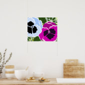 Blaue Stiefmütterchen-Blume Poster (Küche)