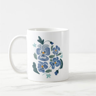 Blaue Stiefmütterchen-Blumen Ästhetische Stiefmütt Kaffeetasse