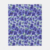 Blaue Stiefmütterchen-Blumen Fleecedecke (Vorderseite)