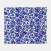 Blaue Stiefmütterchen-Blumen Fleecedecke (Vorderseite (Horizontal))