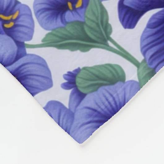 Blaue Stiefmütterchen-Blumen Fleecedecke (Ecke)