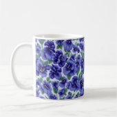 Blaue Stiefmütterchen-Blumen Kaffeetasse (Links)