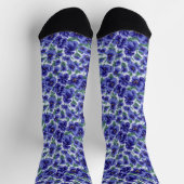 Blaue Stiefmütterchen-Blumen Socken (Oben)