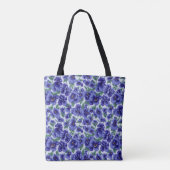 Blaue Stiefmütterchen-Blumen Tasche (Rückseite)