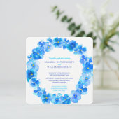 Blaue Stiefmütterchen Einladung (Stehend Vorderseite)