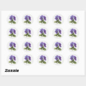 Blaue Stiefmütterchen-Gartenblume Florale Kunst Runder Aufkleber (Blatt)