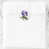 Blaue Stiefmütterchen-Gartenblume Florale Kunst Runder Aufkleber (Tasche)