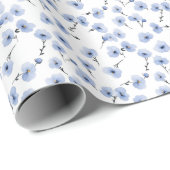 Blaue Stiefmütterchen in Weiß Geschenkpapier (Rolleneckpunkt)