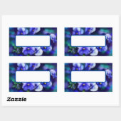 Blaue Stiefmütterchen Pansy Blume Blumenbemalung Rechteckiger Aufkleber (Blatt)