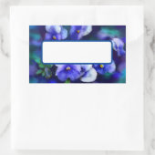 Blaue Stiefmütterchen Pansy Blume Blumenbemalung Rechteckiger Aufkleber (Tasche)