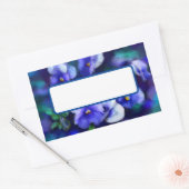 Blaue Stiefmütterchen Pansy Blume Blumenbemalung Rechteckiger Aufkleber (Umschlag)