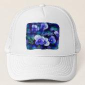 Blaue Stiefmütterchen Pansy Blume Blumenbemalung Truckerkappe (Vorderseite)