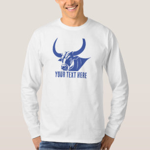 Blaue Stierkopf-Silhouette-Icon T-Shirt