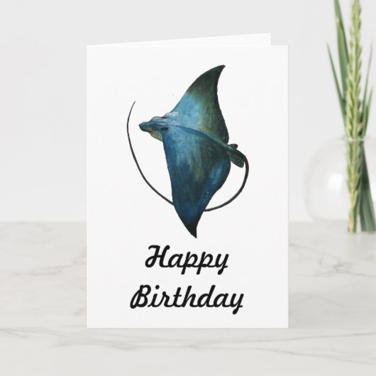 Blaue Stingray-Illustration Karte (Vorderseite)