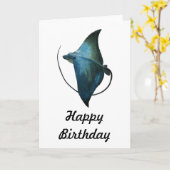 Blaue Stingray-Illustration Karte (Gelbe Blume)