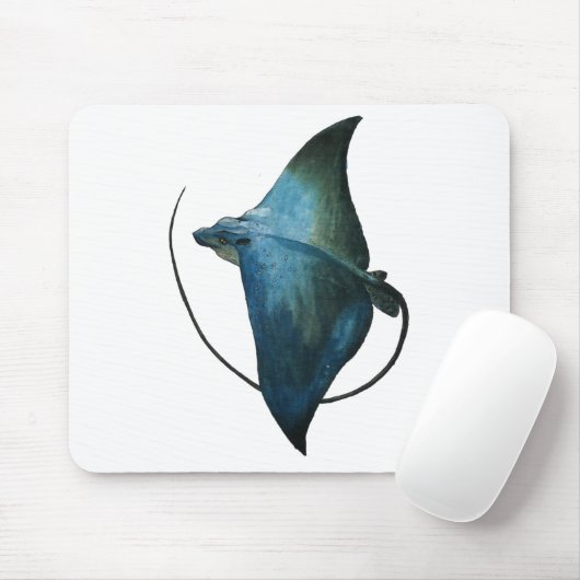 Blaue Stingray-Illustration Mousepad (Mit Mouse)