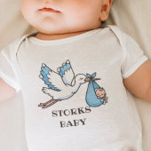 Blaue Störche Baby Strampler