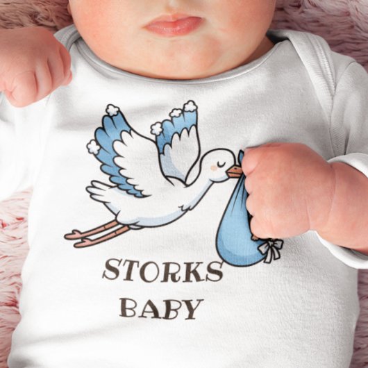Blaue Störche Baby Strampler
