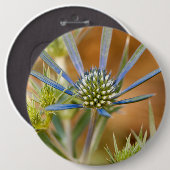 Blaue Strahlen Button (Vorne & Hinten)