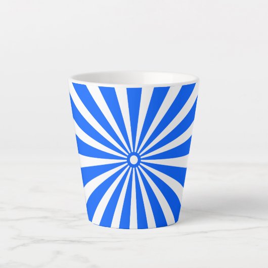 Blaue strahlende Burst-Tasse – Fette geometrische  Milchtasse (Vorderseite)