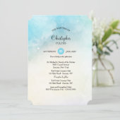 Blaue strahlende Einladung (Stehend Vorderseite)