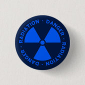 Blaue Strahlenwarnung Button (Vorderseite)