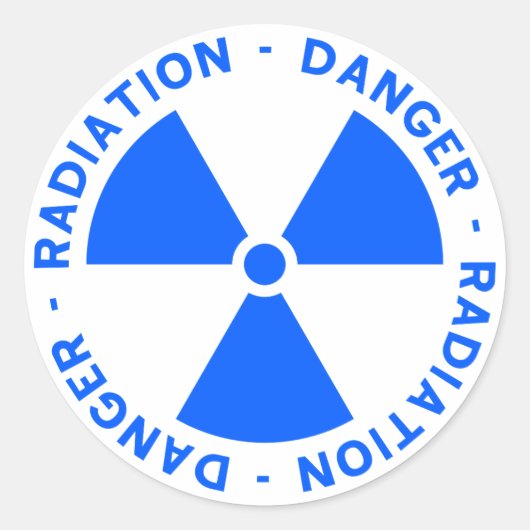 Blaue Strahlenwarnung Runder Aufkleber (Vorderseite)