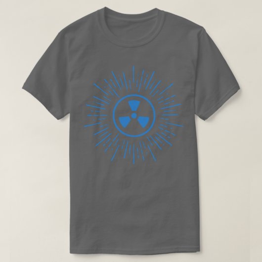 Blaue Strahlenwarnung T-Shirt (Design vorne)