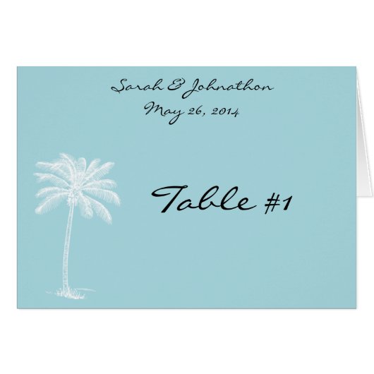 Blaue Strand-Flucht-Zelt-/Tabellen-Karte (Vorderseite (Horizontal))