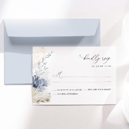 Blaue Strand-Küsten-Muschel-Hochzeit RSVP Karte