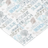 Blaue Strand-SahneMuscheln Tischdecke (Schrägansicht)