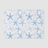 Blaue Strand-Seestern-Hochzeit Seidenpapier (Vorderseite)
