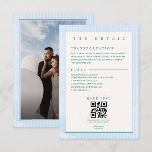 Blaue Strand Sommer Detail- und Foto-Hochzeit Begleitkarte