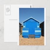 Blaue Strandhütte Postkarte (Vorne/Hinten)